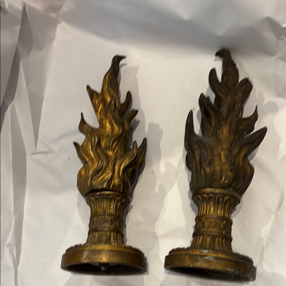Antique Brass (?) Flame Finials - Picture 5 of 13